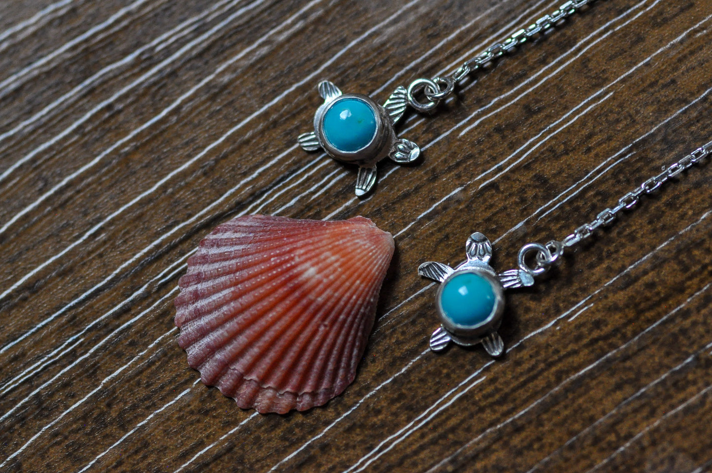 Sea Turtle Turquoise Threader Earrings