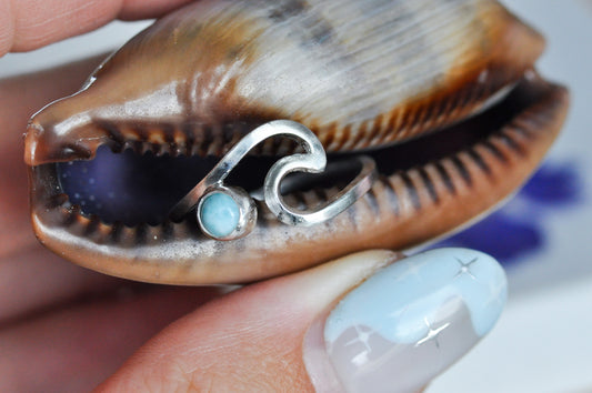 Larimar Wave Ring Size 6-6.5