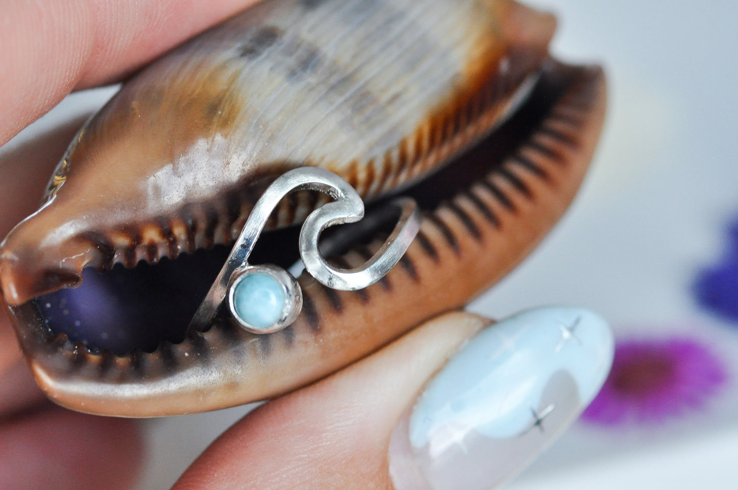 Larimar Wave Ring Size 6-6.5