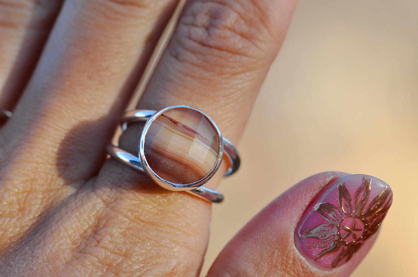 Cider Agate Ring Size 7