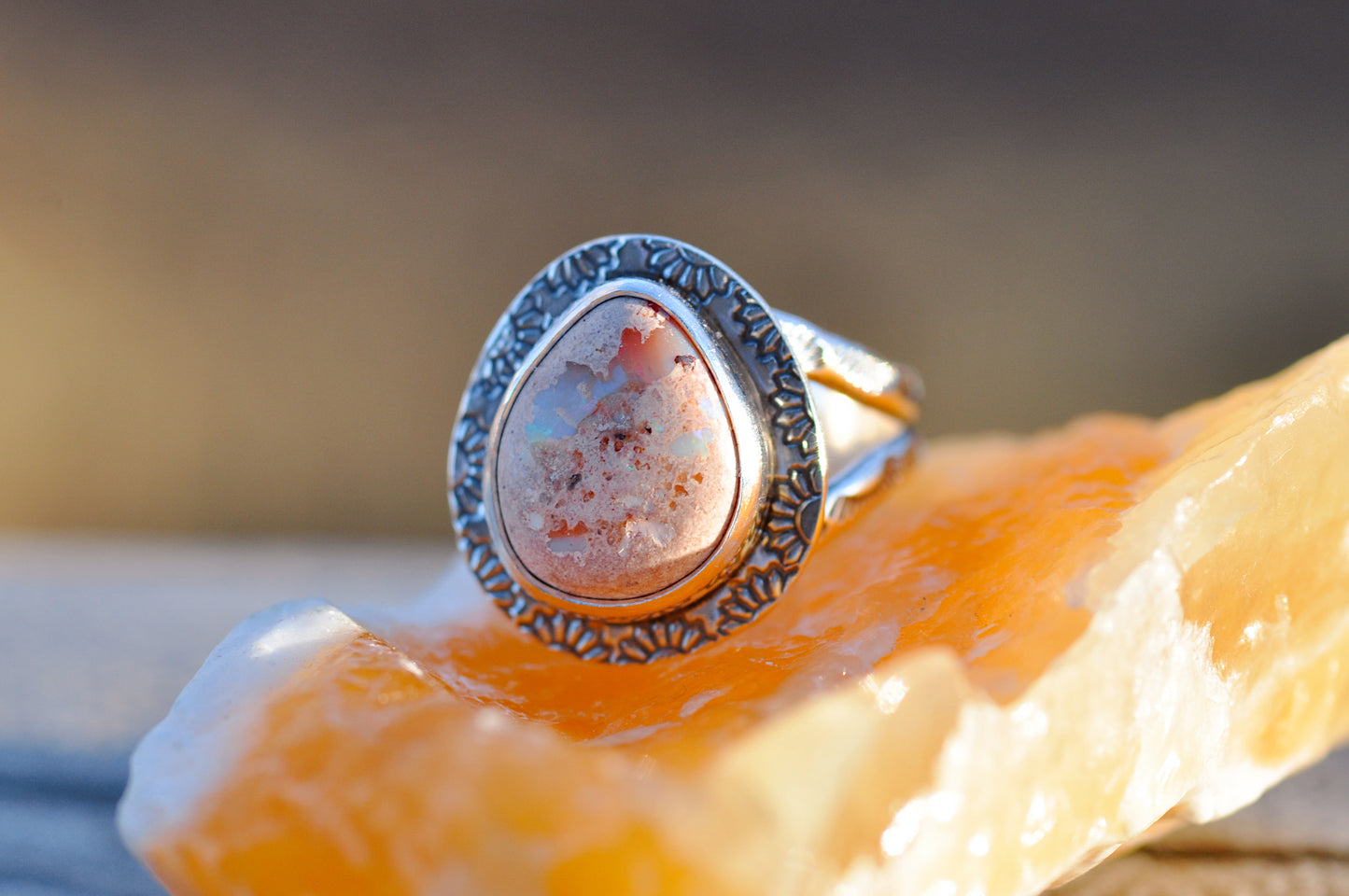 Wildflower Opal Ring Size 6.75-7.25