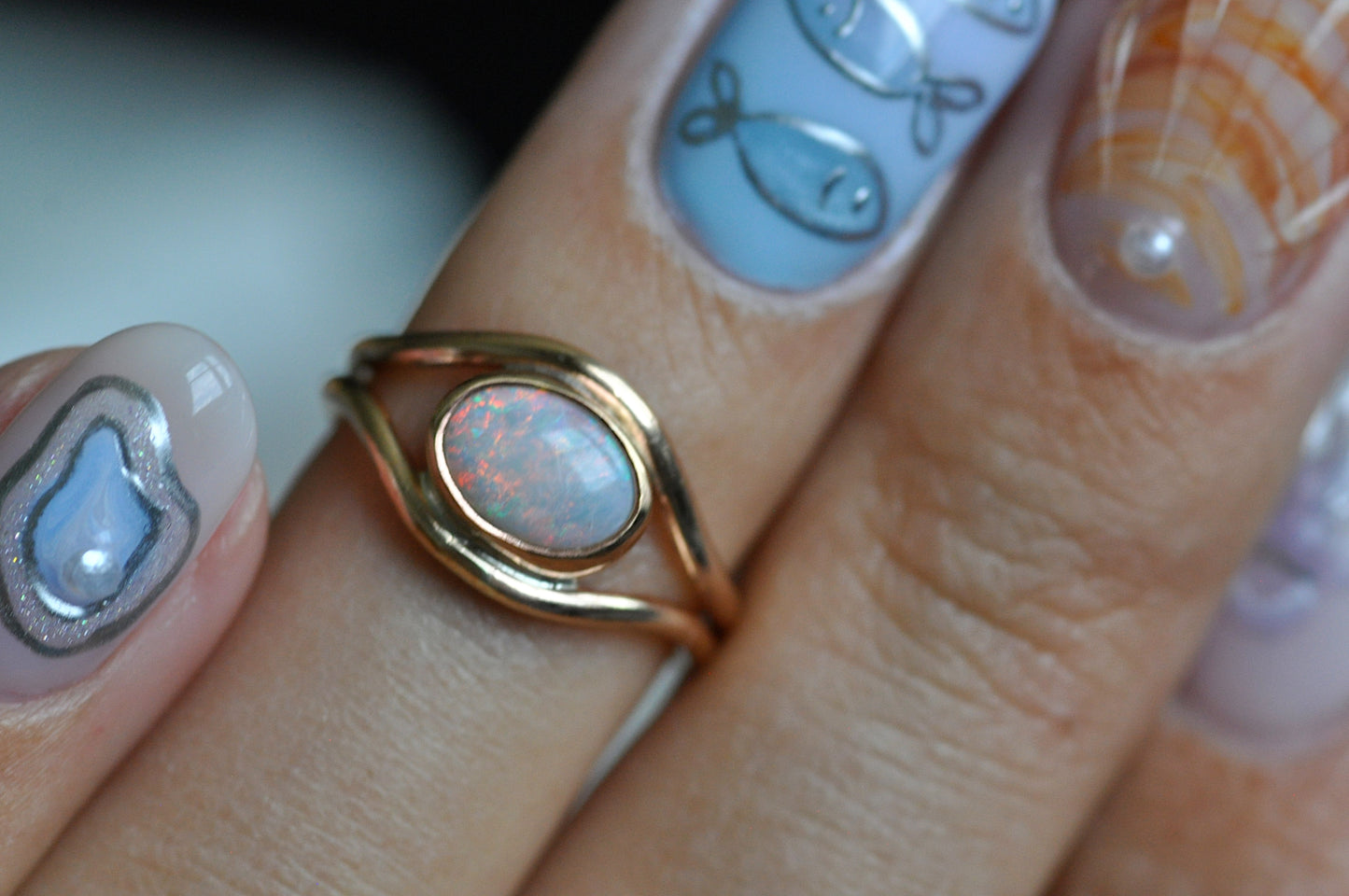 Australian Opal Toe Ring