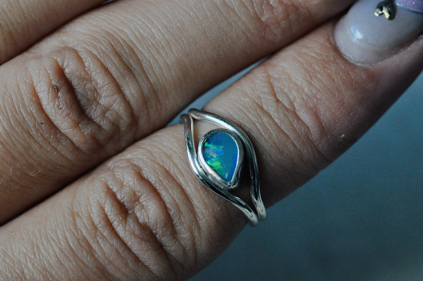 Opal Toe Ring