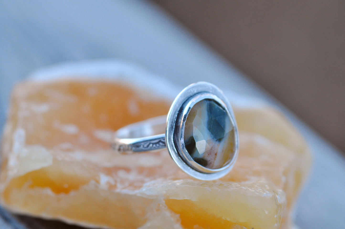 Forest Jasper Ring Size 8