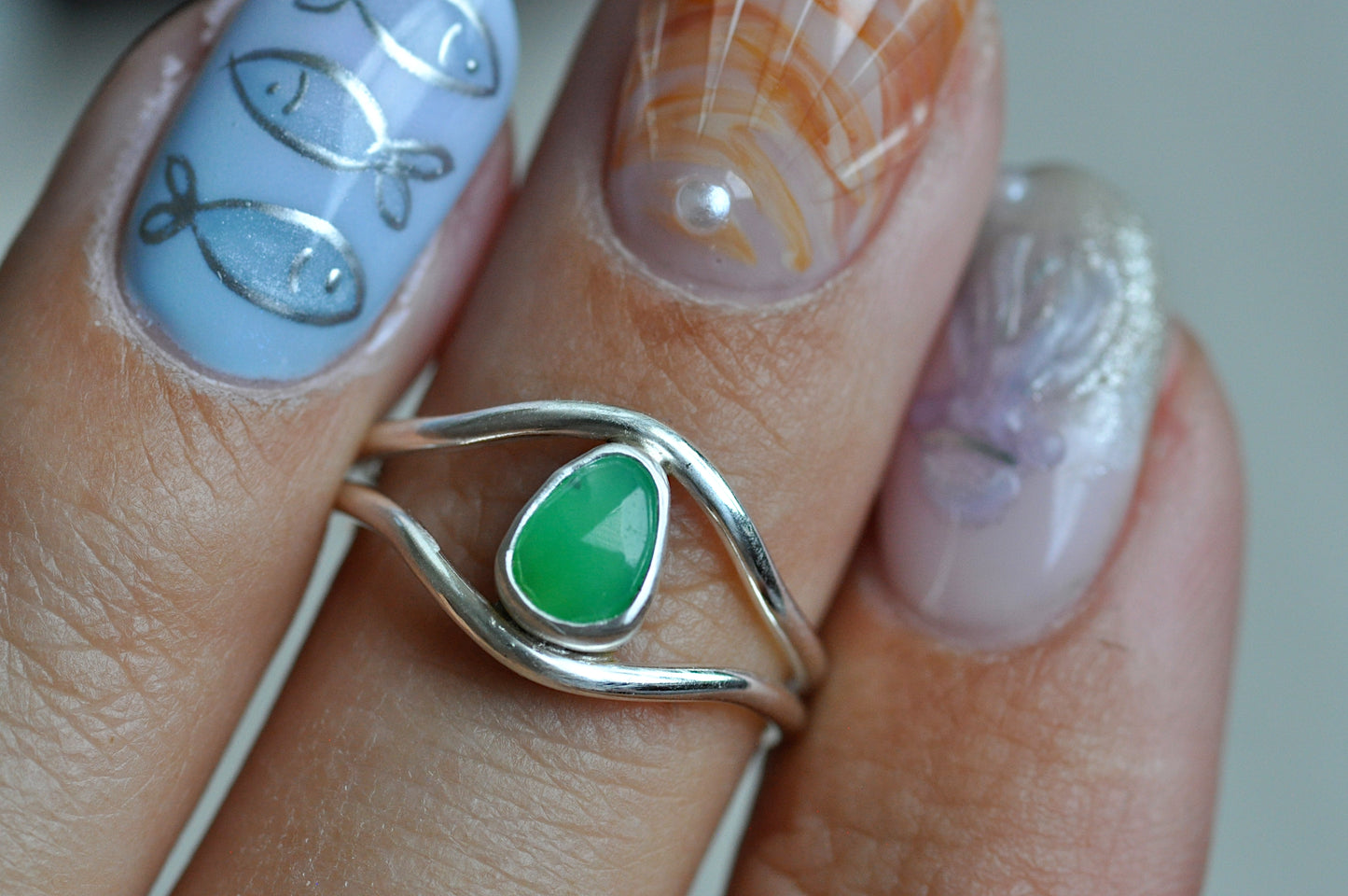 Chrysoprase Toe Ring