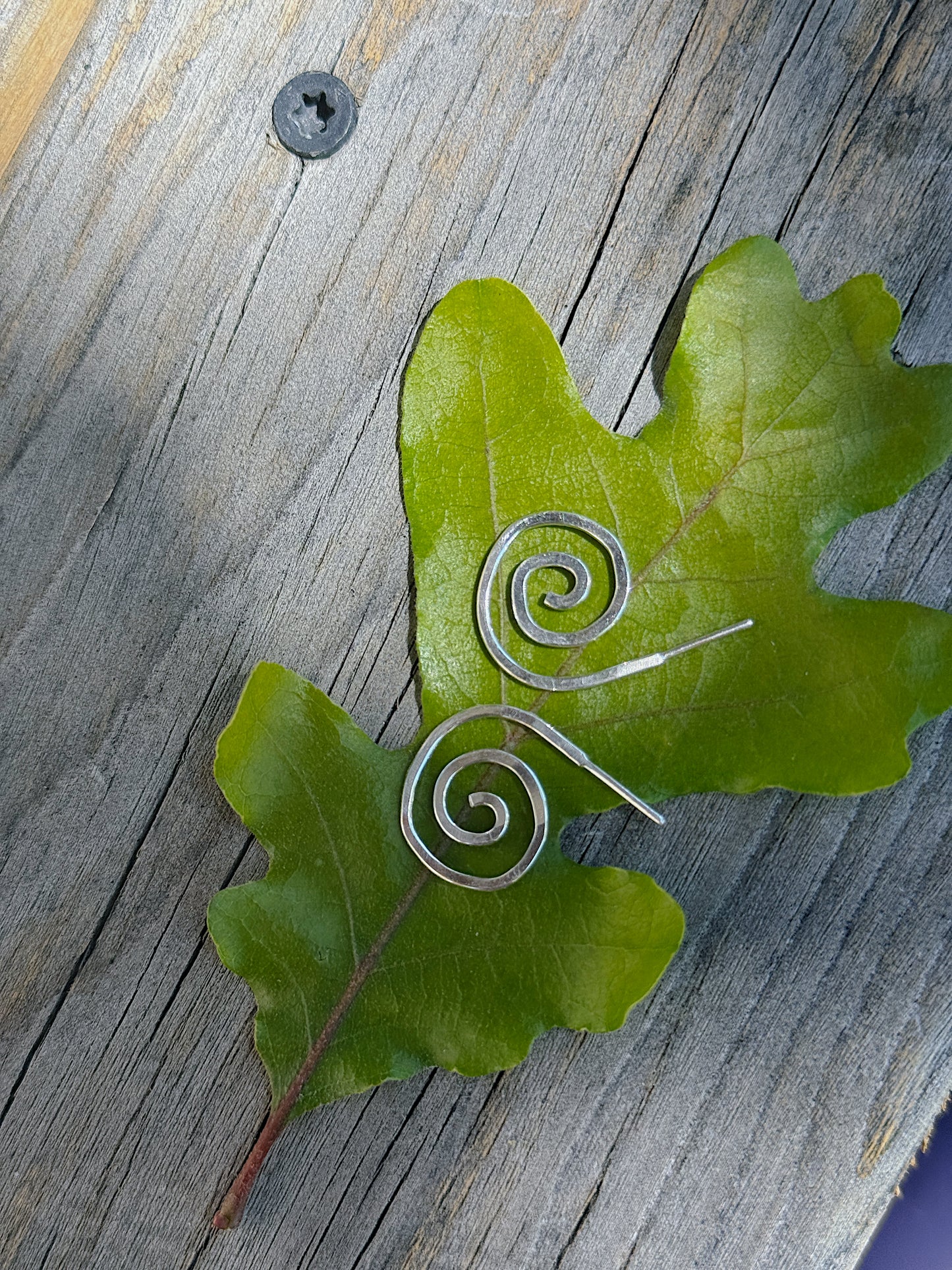 Silver Spiral Hoops