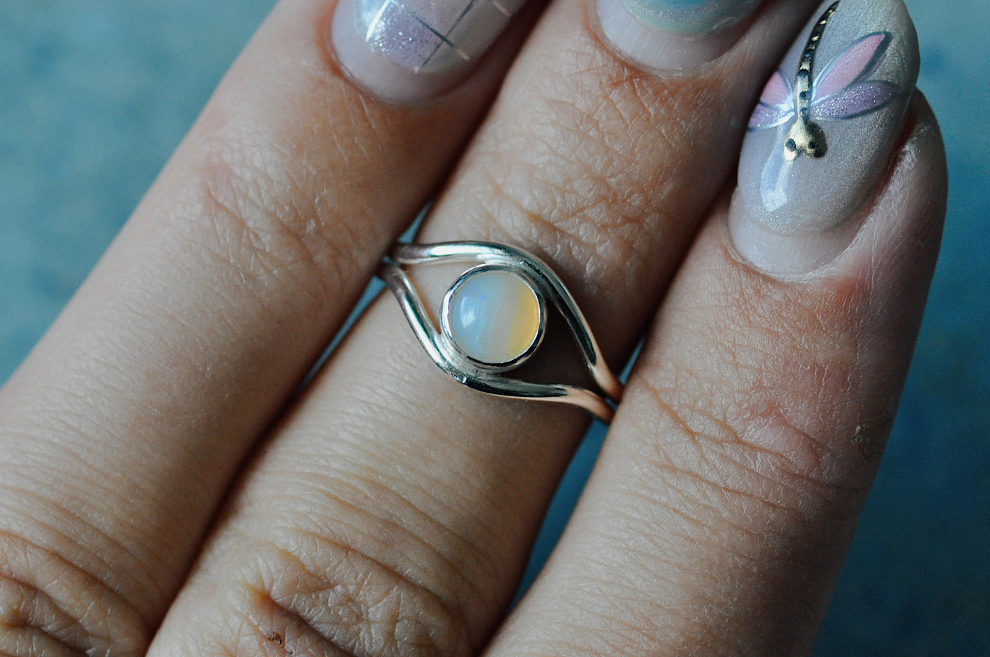 Opal Toe Ring