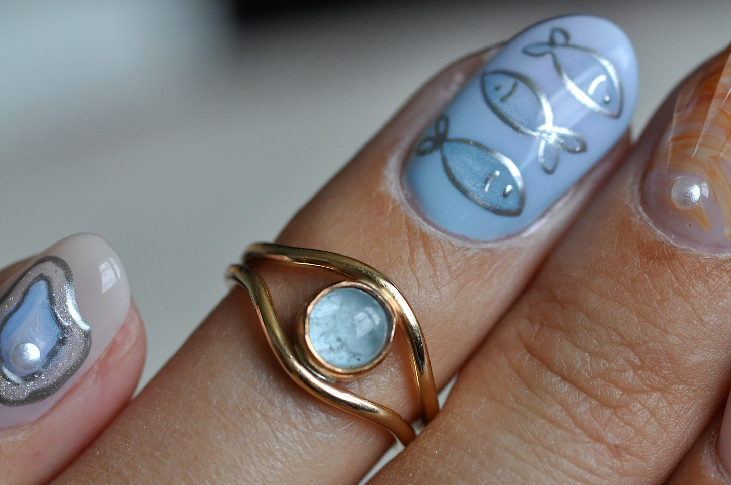 Aquamarine Toe Ring