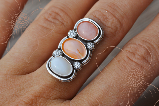 Peachy Sunset Ring Made to Size