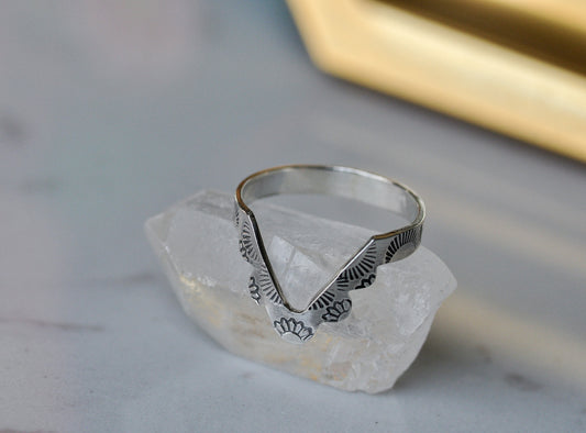 Sterling Silver Chevron Band