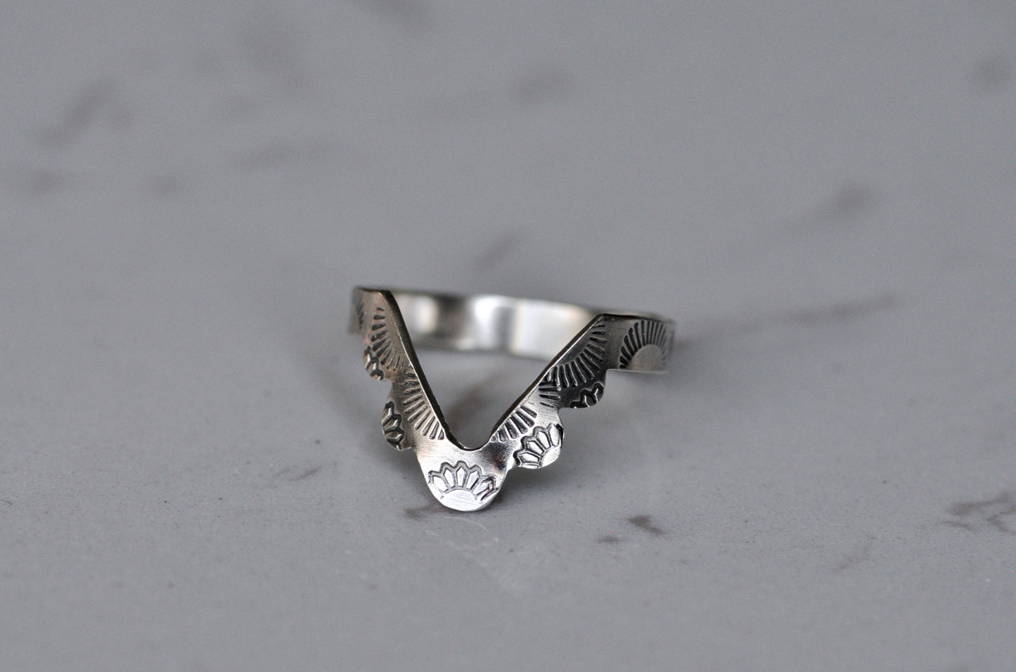 Sterling Silver Chevron Band