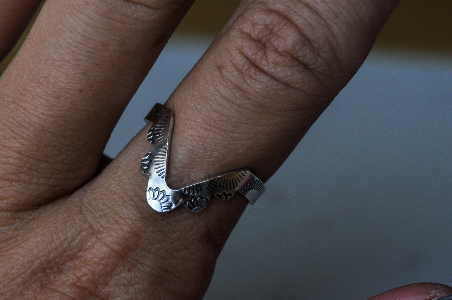 Sterling Silver Chevron Band