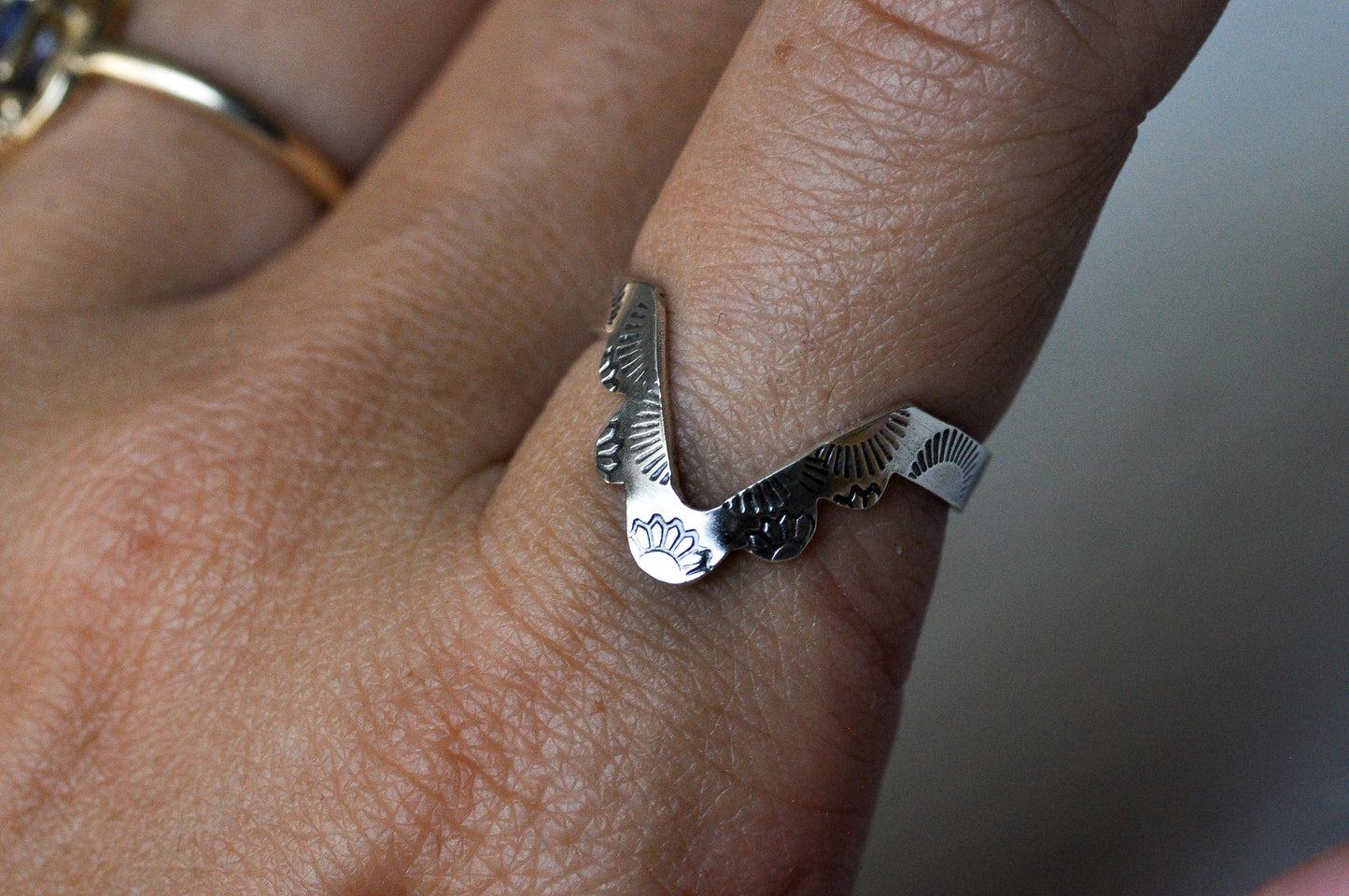 Sterling Silver Chevron Band