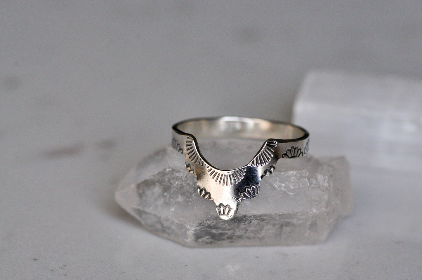 Sterling Silver Chevron Band