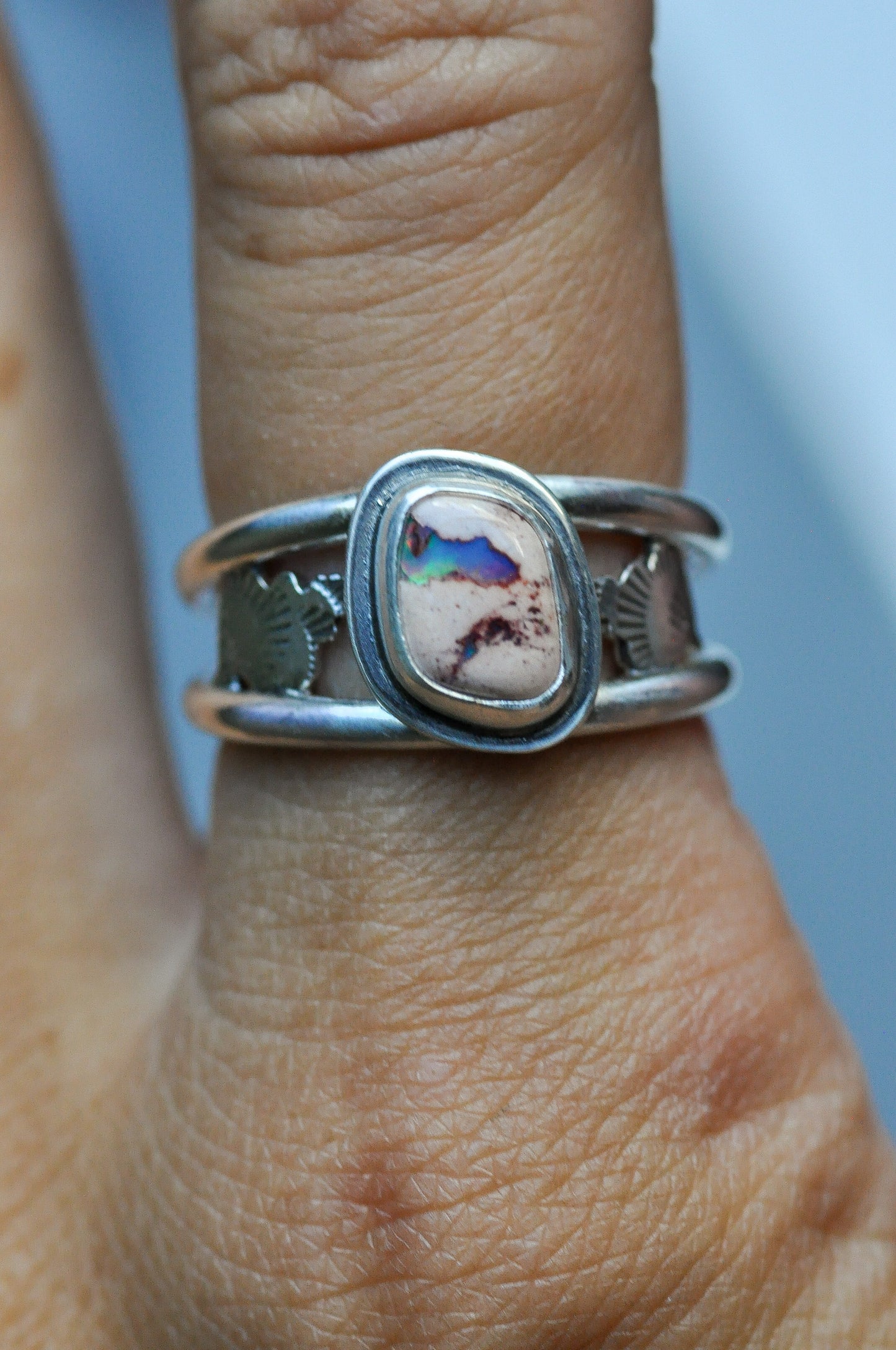 Mexican Opal Shell Ring Size 6.5