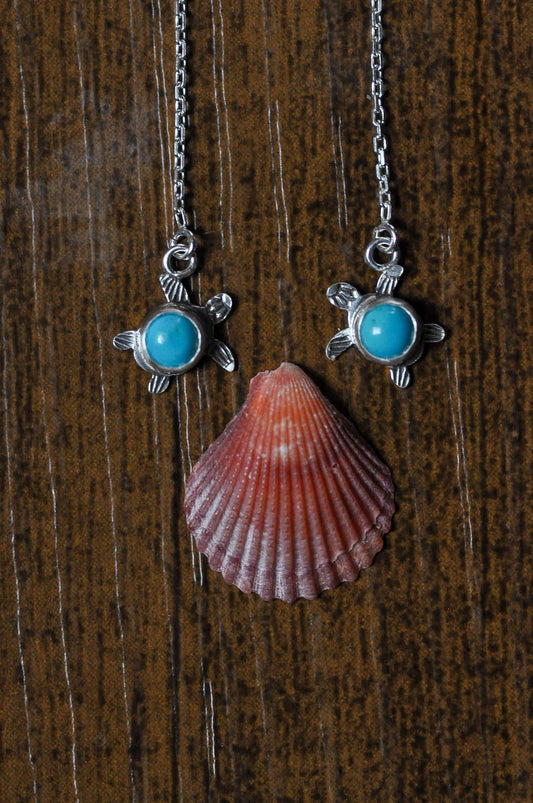 Sea Turtle Turquoise Threader Earrings