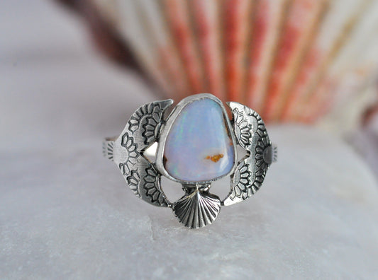 Australian Opal Mermaid Ring Size 7.25-7.75