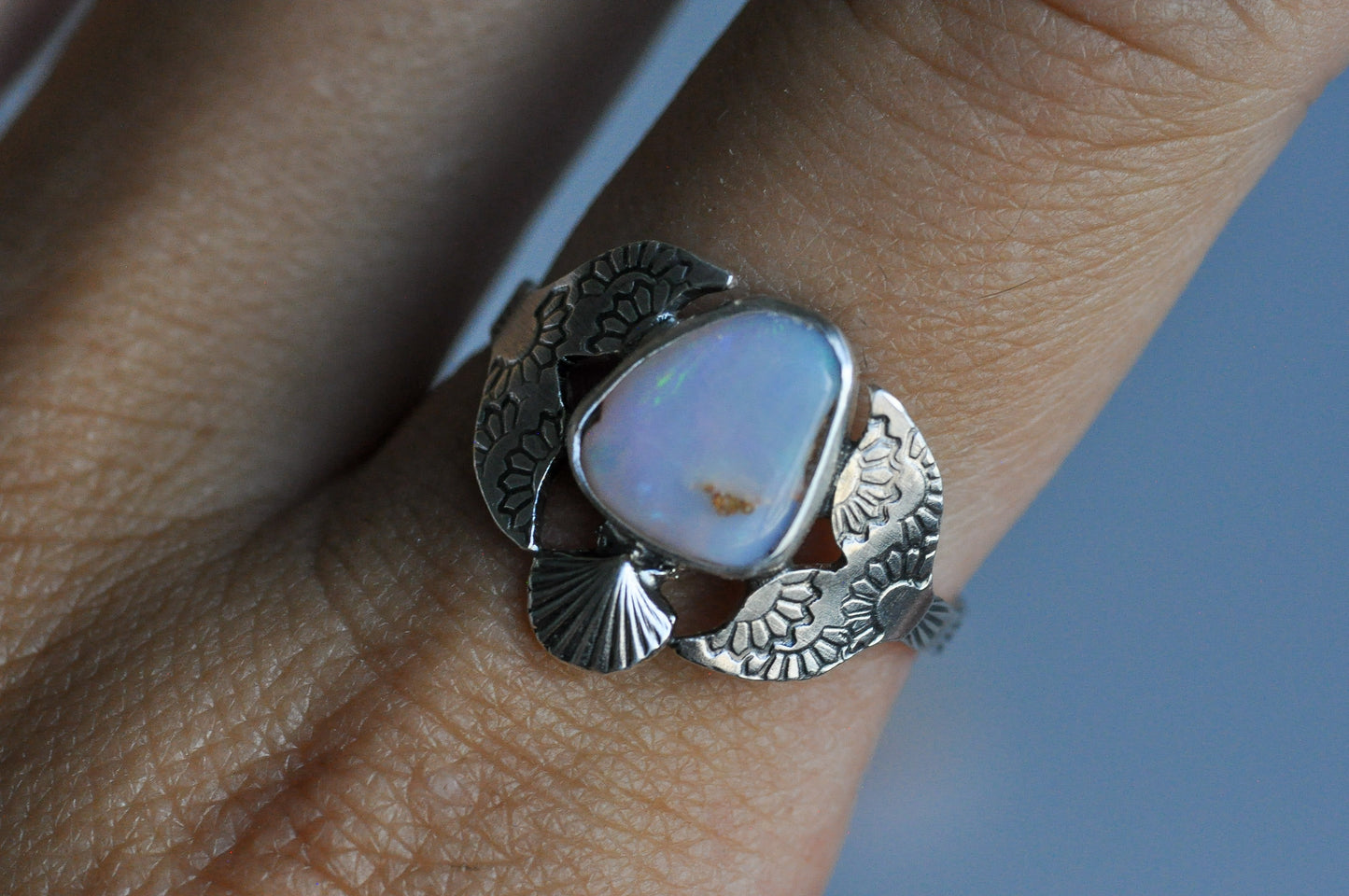 Australian Opal Mermaid Ring Size 7.25-7.75