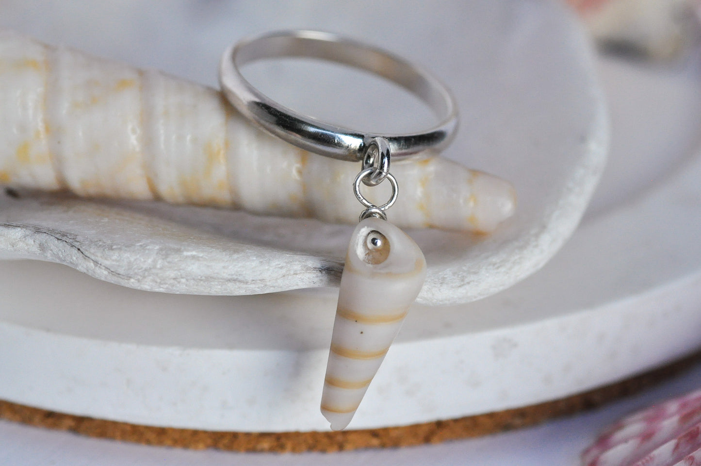 Seashell Charm Ring Size 7