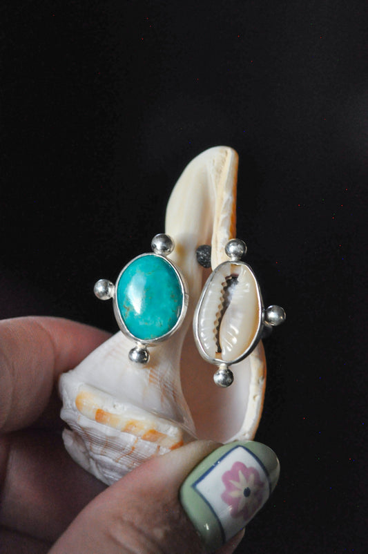 Turquoise Compass Adjustable Ring Size 7-9