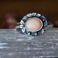 Coral Pink Mexican Opal Ring Size 6