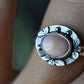 Coral Pink Mexican Opal Ring Size 6