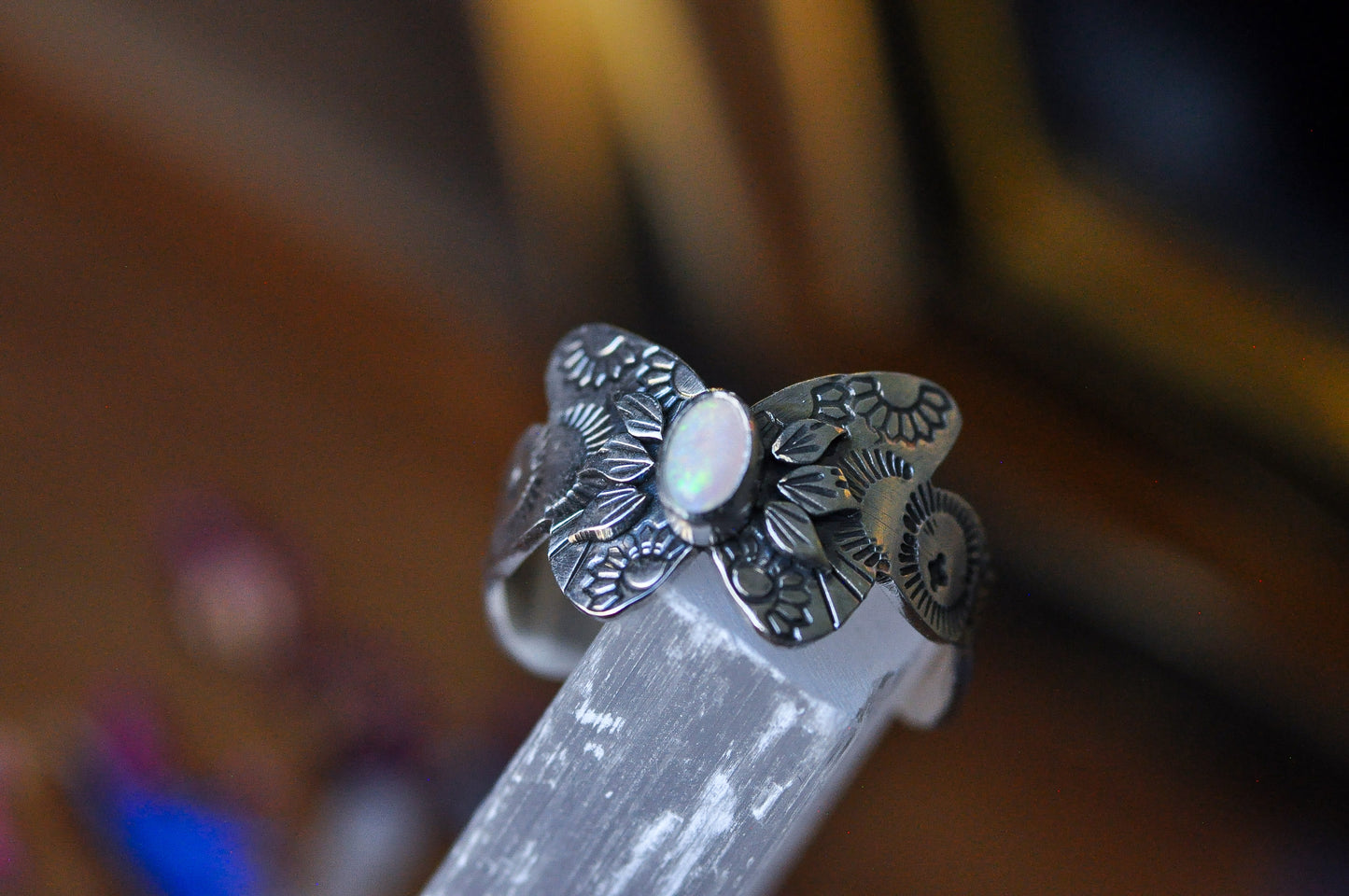 Enchanting Blossom Butterfly Ring Size 8