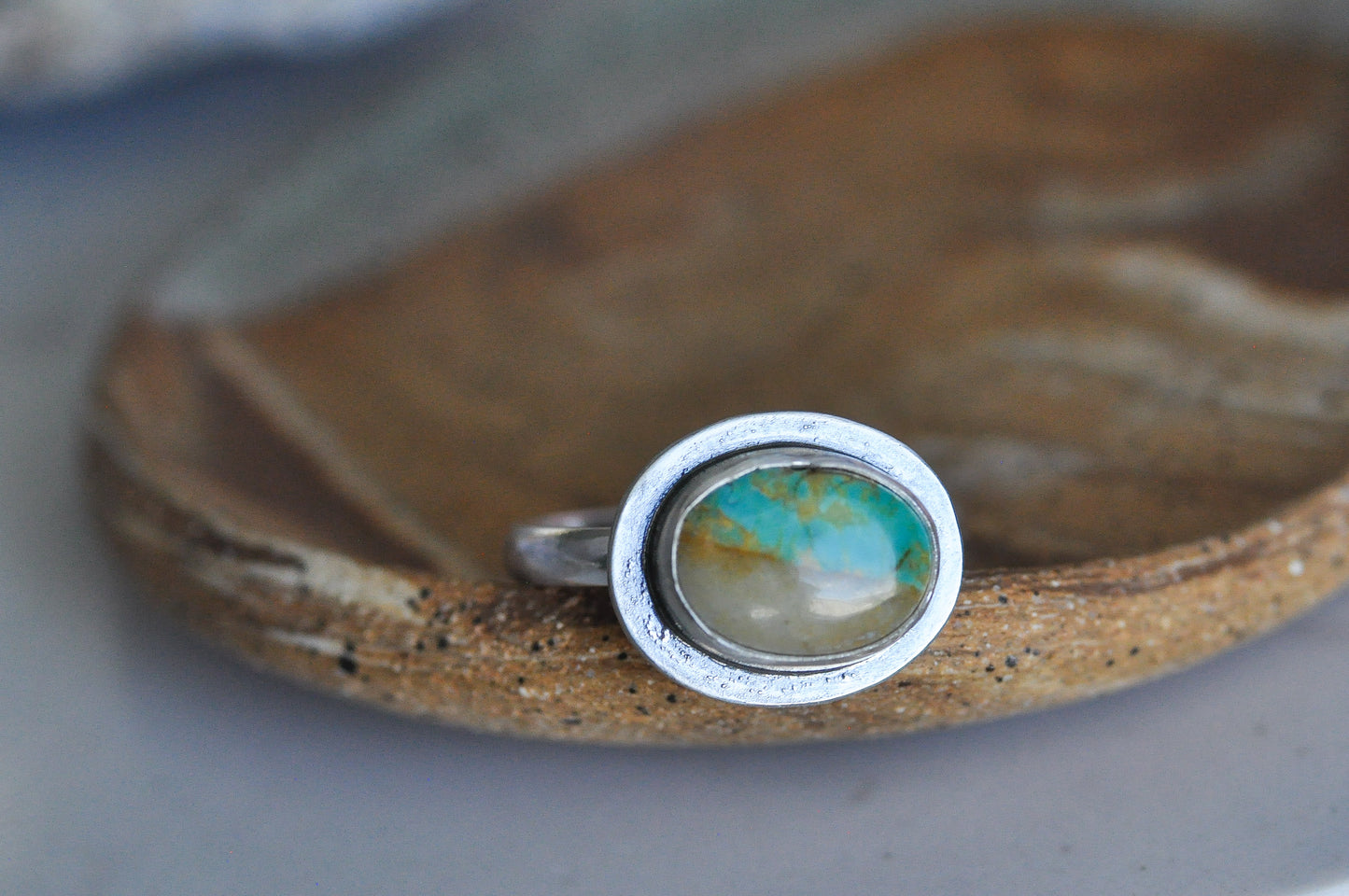 Royston Ribbon Turquoise Ring Size 7.5