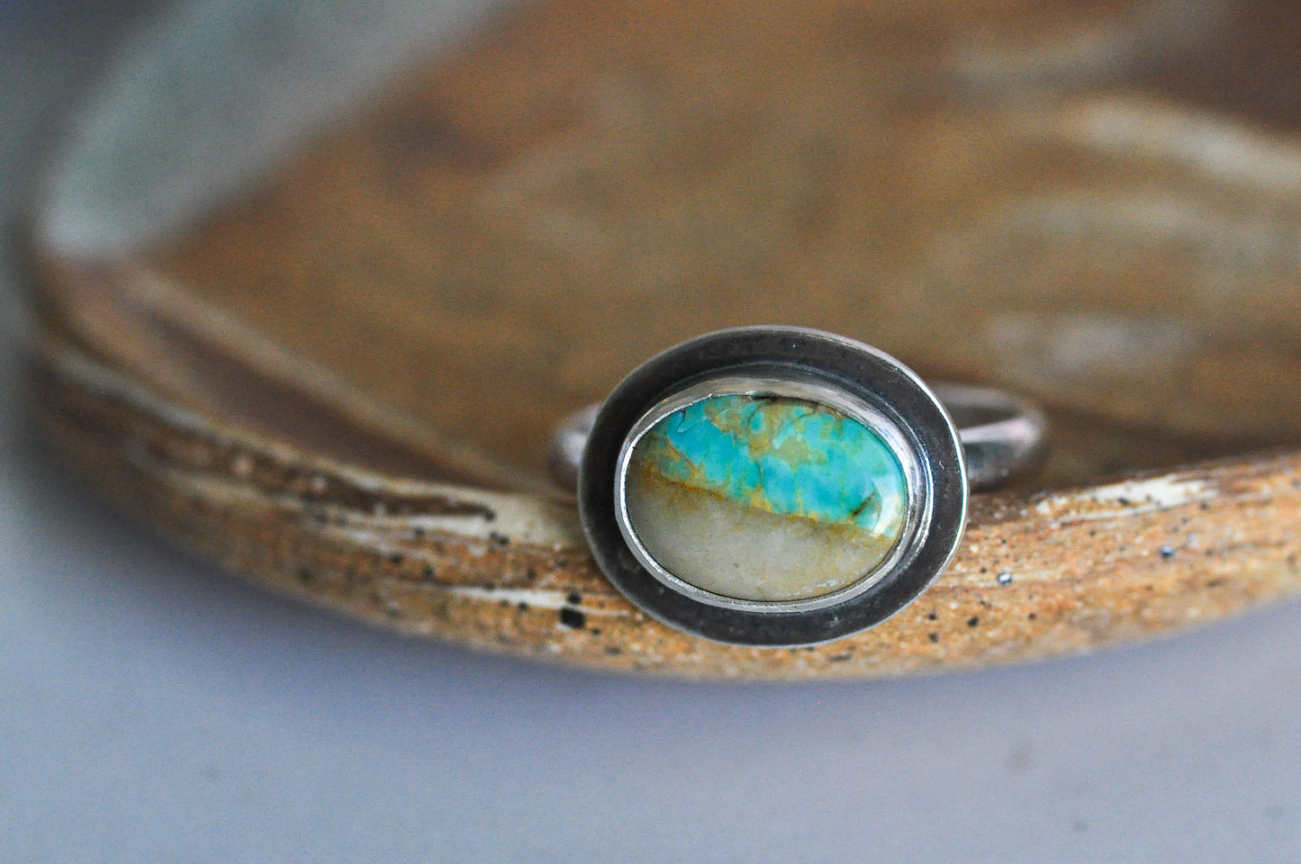 Royston Ribbon Turquoise Ring Size 7.5