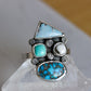 Multi Stone Floral Ring Size 7