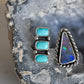 Australian Boulder Opal and Lone Mtn Turquoise Ring Size 8-9.5