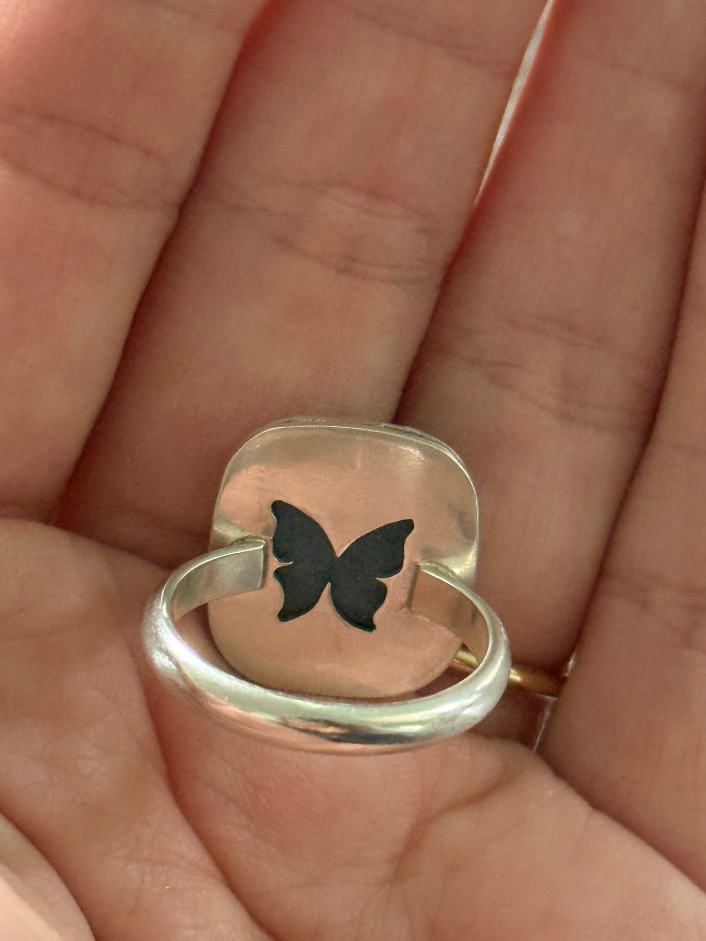 Statement Square Trolleite Ring Size 7.5