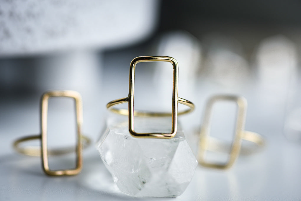 Gold Rectangle Ring