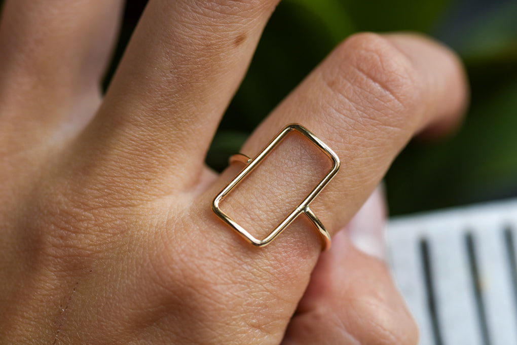 Gold Rectangle Ring