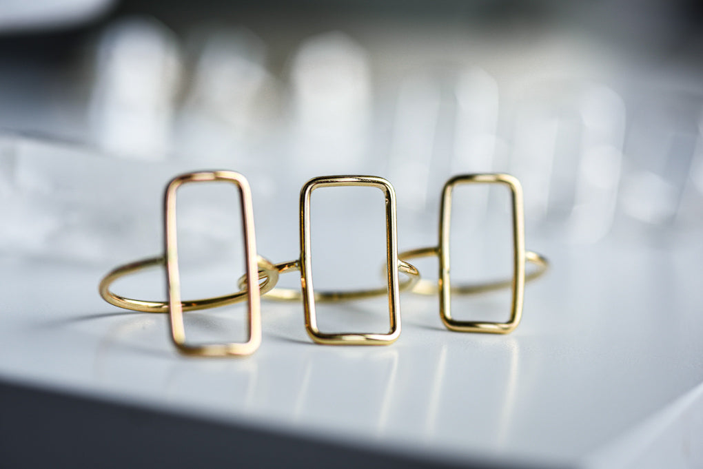 Gold Rectangle Ring