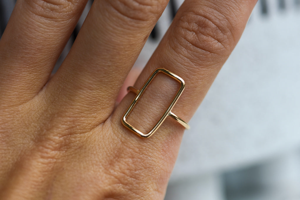 Gold Rectangle Ring