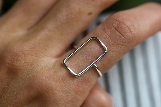 Silver Rectangle Ring