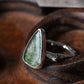 Teardrop Moss Agate Twig Ring Size 8