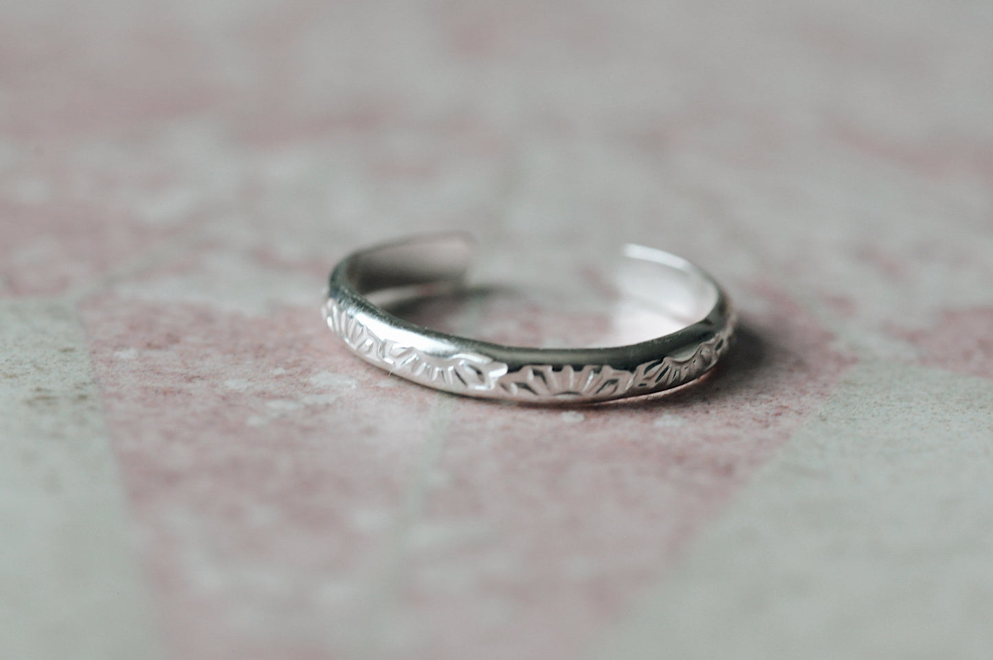 Silver Toe Ring Flower