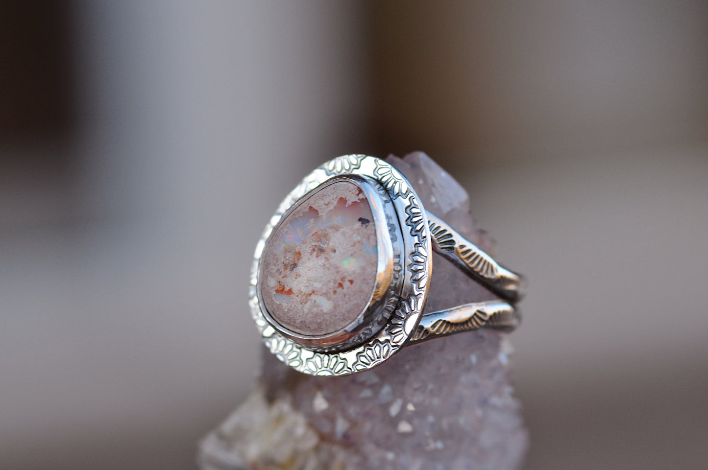 Wildflower Opal Ring Size 6.75-7.25