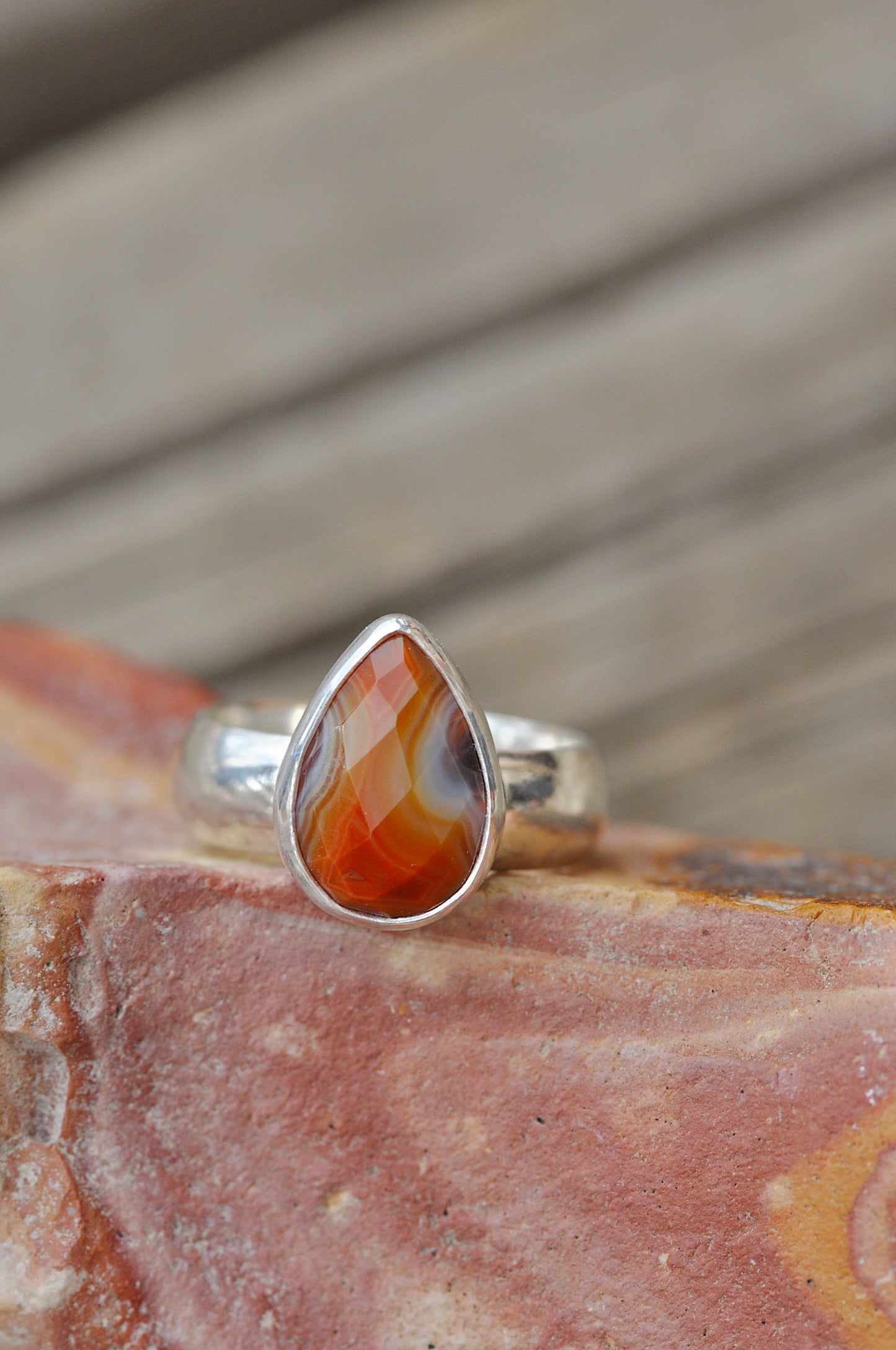 Sandstone Agate Ring Size 7.75