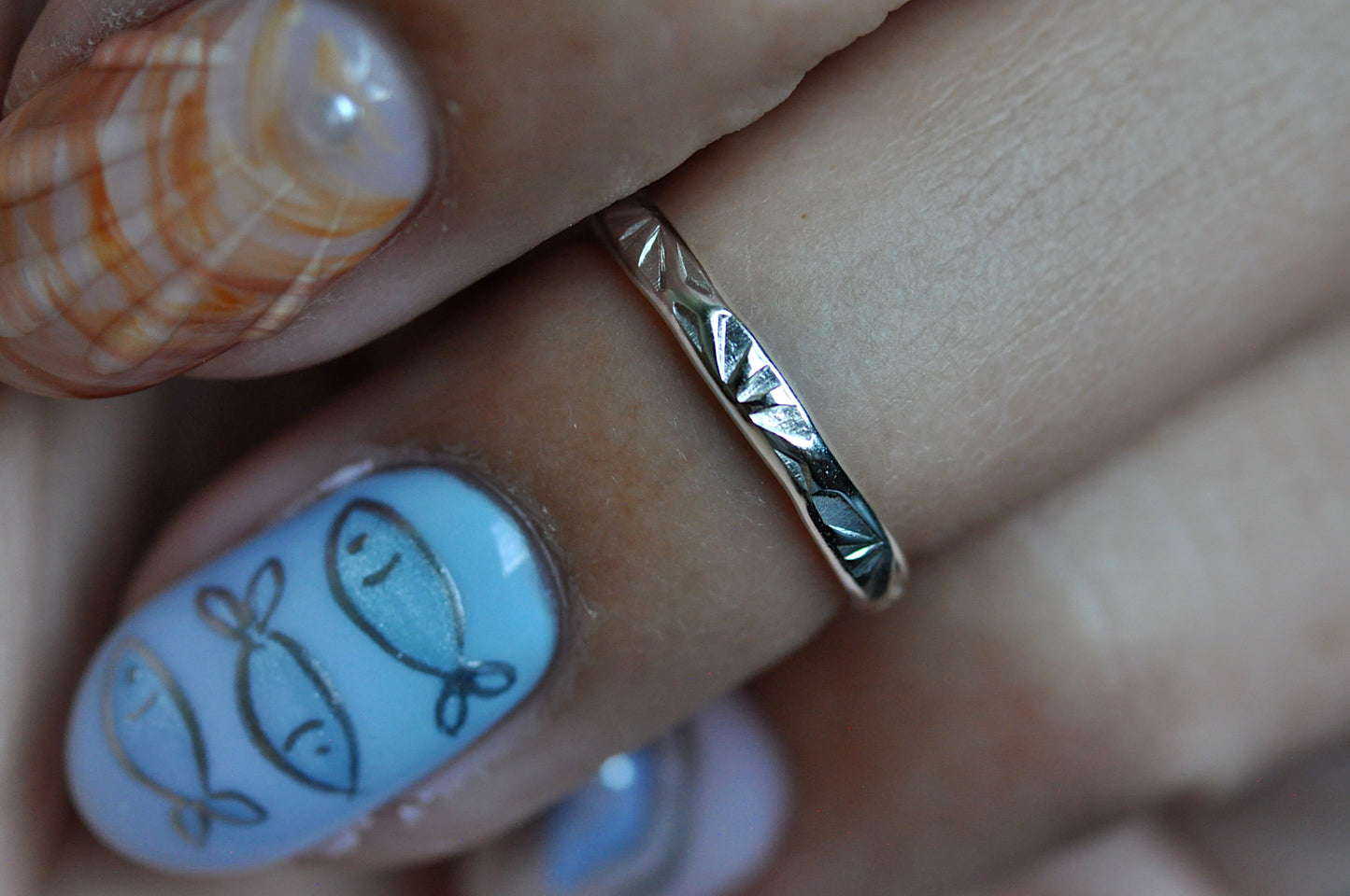 Silver Toe Ring Flower Beam