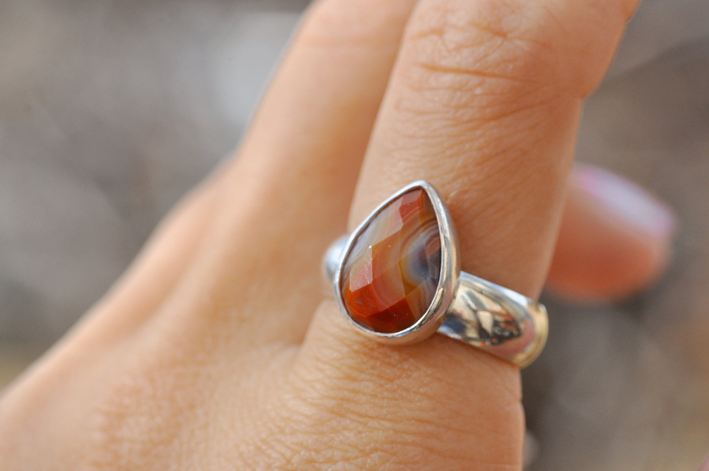 Sandstone Agate Ring Size 7.75