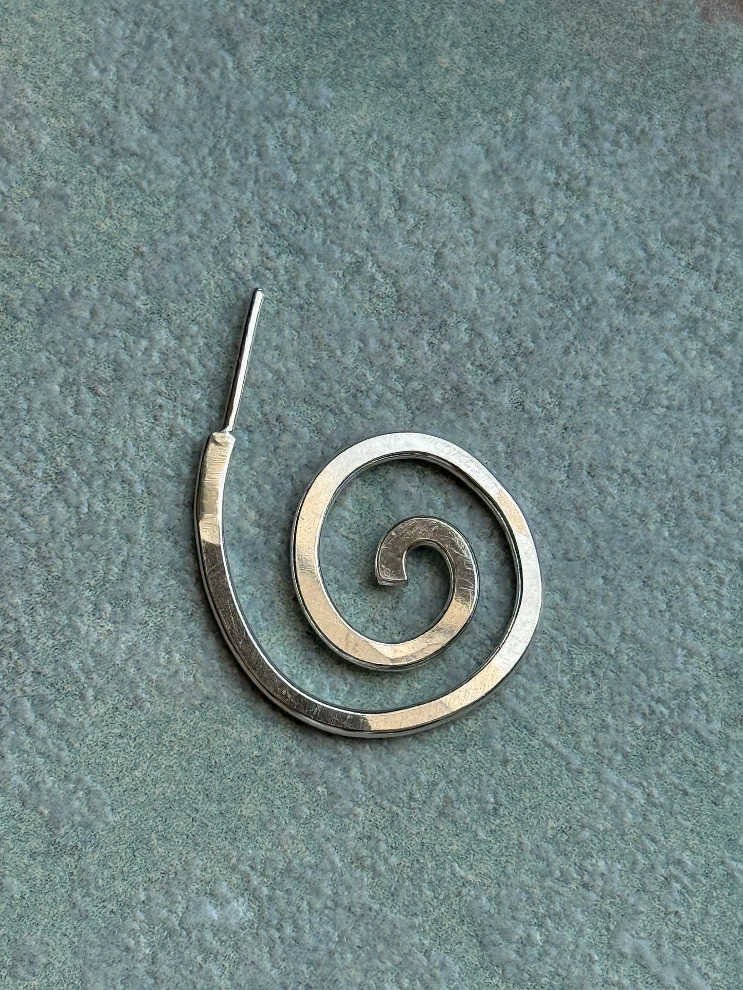 Silver Spiral Hoops
