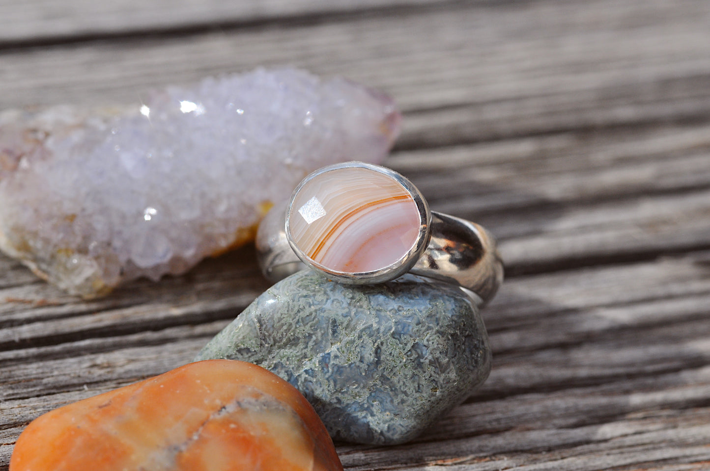 Sandstone Agate Ring Size 9