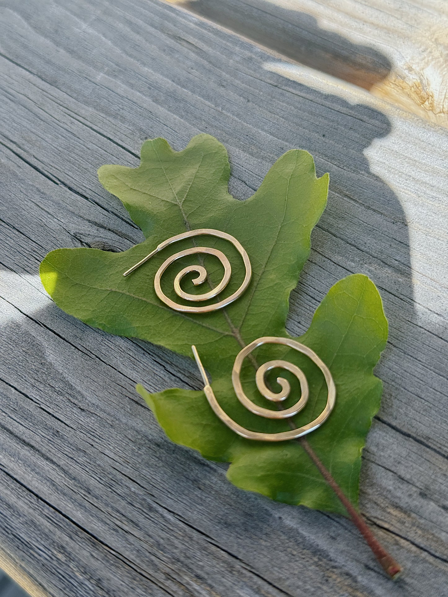Gold Spiral Hoops