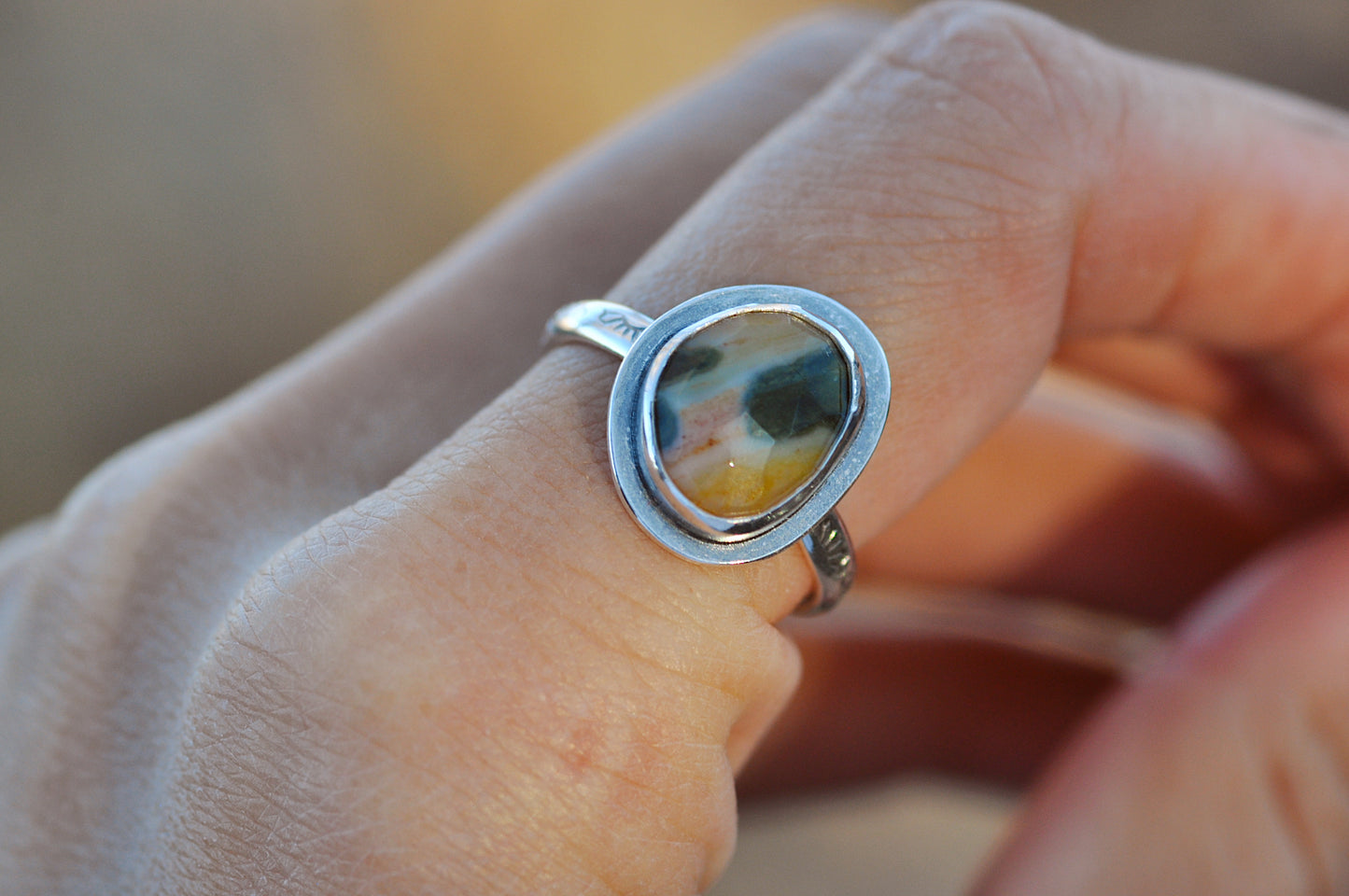 Forest Jasper Ring Size 8
