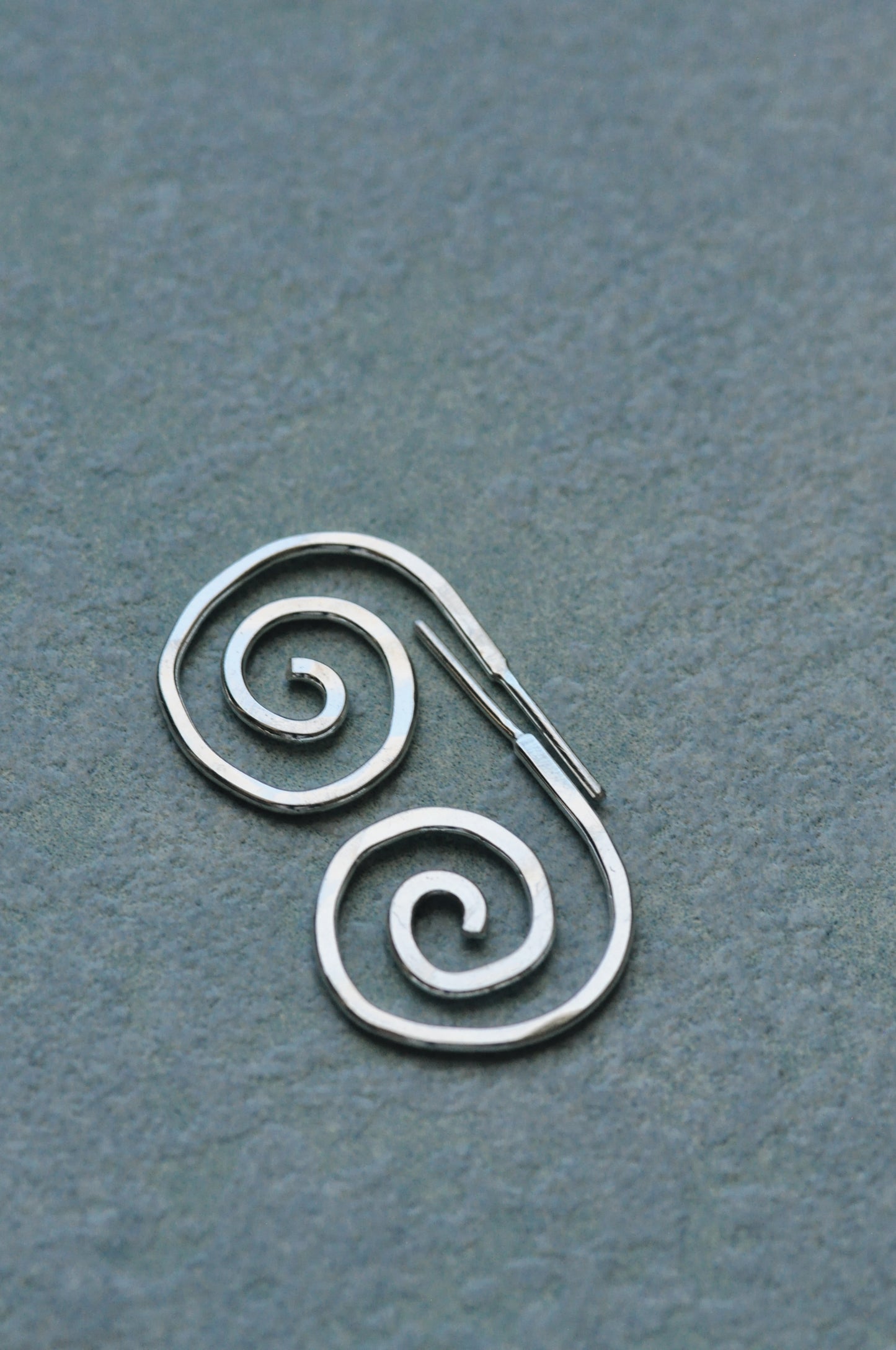 Silver Spiral Hoops