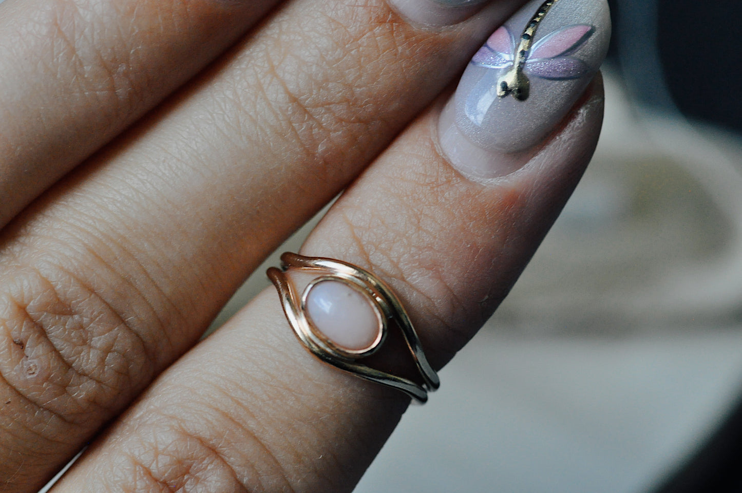 Pink Opal Toe Ring
