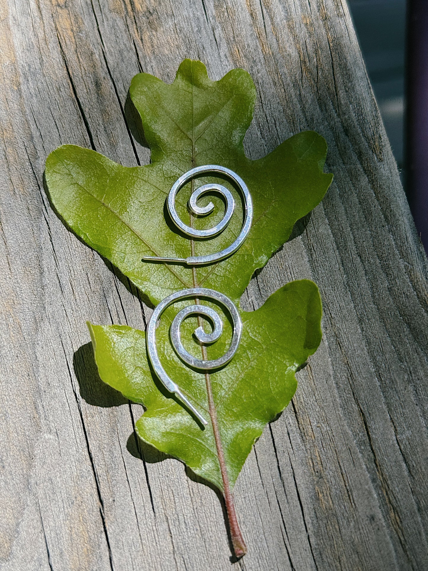 Silver Spiral Hoops